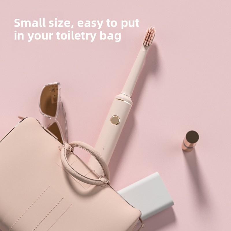 Electric Toothbrush Adult Couple Level 8 Waterresistant Soft Hair Handy Traveling Electric Toothbrush 2 Brushes