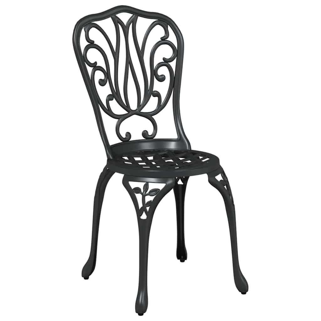 Garden Bistro Set 3 pcs Black Aluminum
