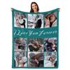 Custom Blanket with Words Picture Collage Customized Blankets,Birthday Souvenir Gifts Personalized Throw Blanket for Father, Mom