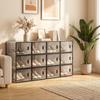 Stackable Shoe Storage Box,Storage Box,Modular Shoe Rack,Bookshelf,Toy Organizer,Wardrobe,Bathroom Cabinet(only with 12Pcs Storage Box)