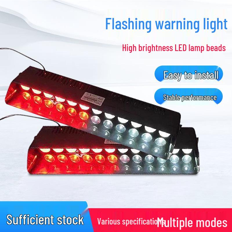 High-Power 12-LED Car Windshield Strobe Warning Light with Suction Cup