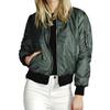 Cappotto Autunnale da Donna Zip Abbottonatura Collo Alto Maniche Lunghe Collo a Filo Colore Unito Tenere Caldo Ampio Taglia Forte Cardigan Polsini Elasticizzati Giacca Invernale per