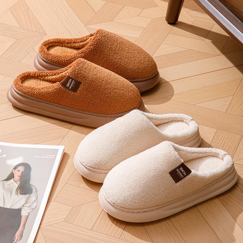 Cotton slippers autumn and winter new couples wear home high elastic thick bottom velvet thermal slippers