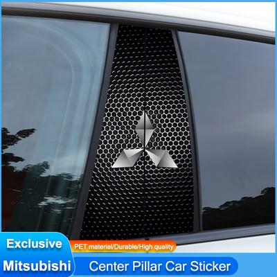 Car Stickers B-Pillar Center Column Decoration Cover PET Decals Auto Accessorie For Outlander ASX Colt Eclipse Lancer WM1