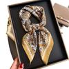 Fashion cashew herringbone pattern cotton and linen small square scarf silk scarf imitation velvet headscarf shawl sun protection scarf women's scarf