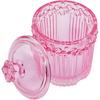 2 Pack Glass Qtip Holder Canisters with Lids , Crystal Clear Apothecary Jars for Cotton Balls, Swabs, Floss, Candy & Makeup Pads , Bathroom Vanity