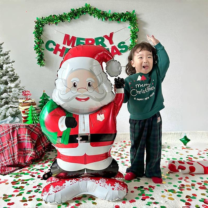 

Giant Inflatable Santa Claus aluminum film Balloons Indoor Yard Christmas Decoration Santa Gift Balloon New Year Party ornament