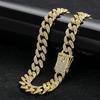 Gold Rhinestone Cuban Chain Pet Necklace - Zinc Alloy Choker for Cats & Dogs