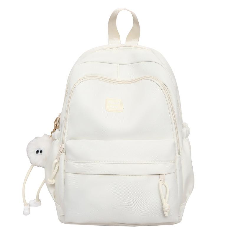 Schoolbag New Student Schoolbag Girls Junior High School Fashion Simple Large Capacity Backpack Solid Color Outdoor Commuter Travel Backpack