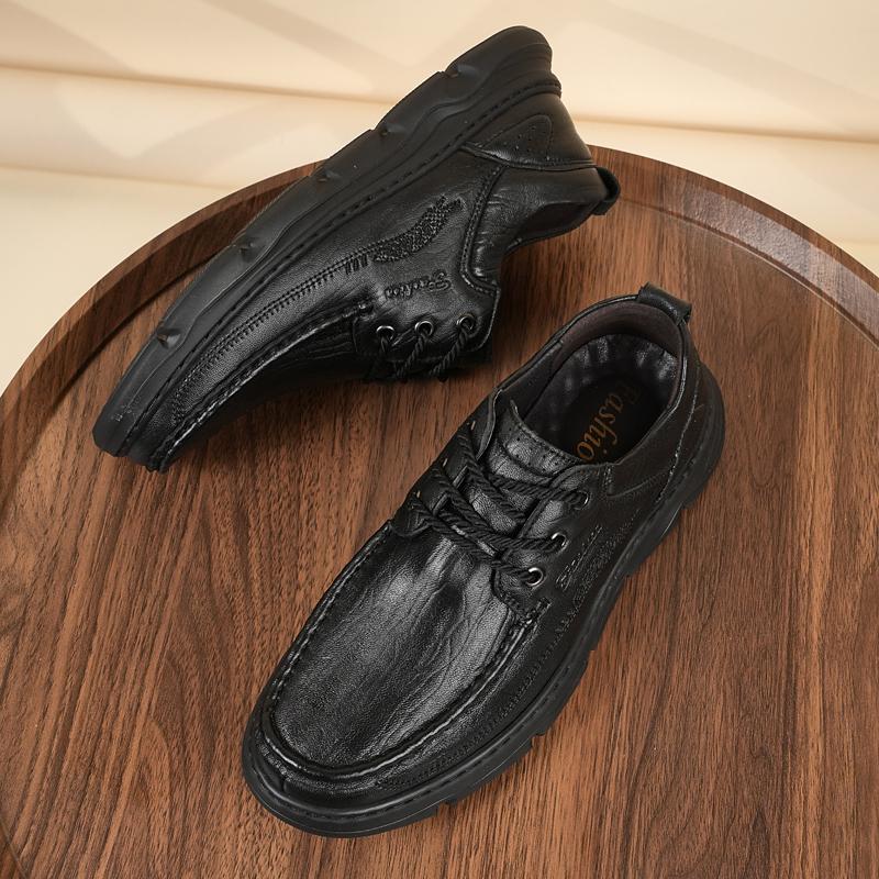 Handgefertigte Freizeitschuhe für Herren, Loafer, leichte Mokassins aus echtem Leder, Plateau-Schuhe, Schnürschuhe, Sneaker