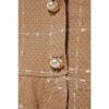 Burgundy Buttoned Tweed Fabric Mini Woven Skirt With Flounce Hem Twoaw22et0155