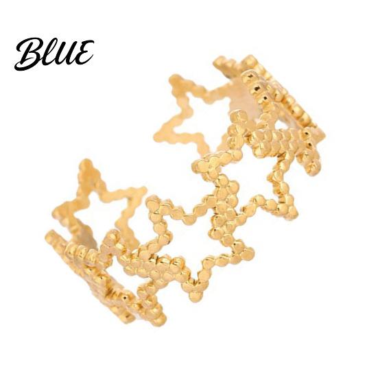 Handmade Finger Ring Women Geometric Hollow Star Shape Adjustable Opening