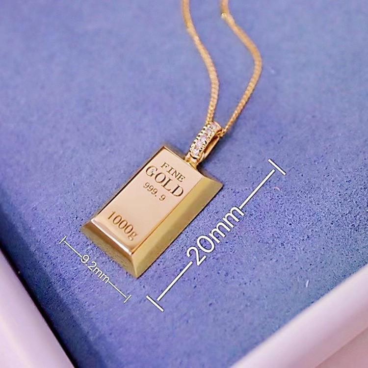 18k Gold-Plated Small Gold Bar Pendant Necklace - Xiaohongshu Recommended Trend