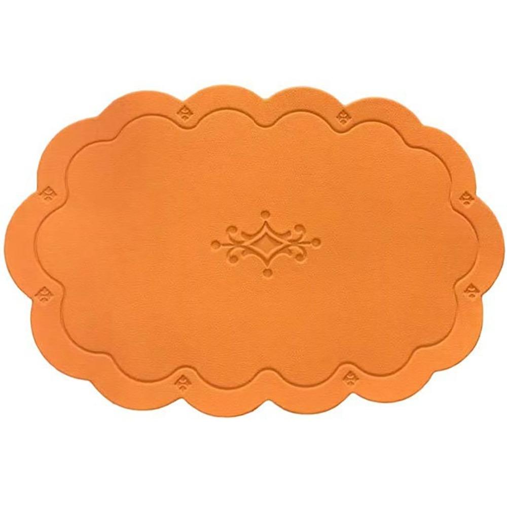 Retro Faux Leather Dinner Mat Oil-resistant Waterproof Placemat Nordic Style Thermal Insulation Mat Dining Table