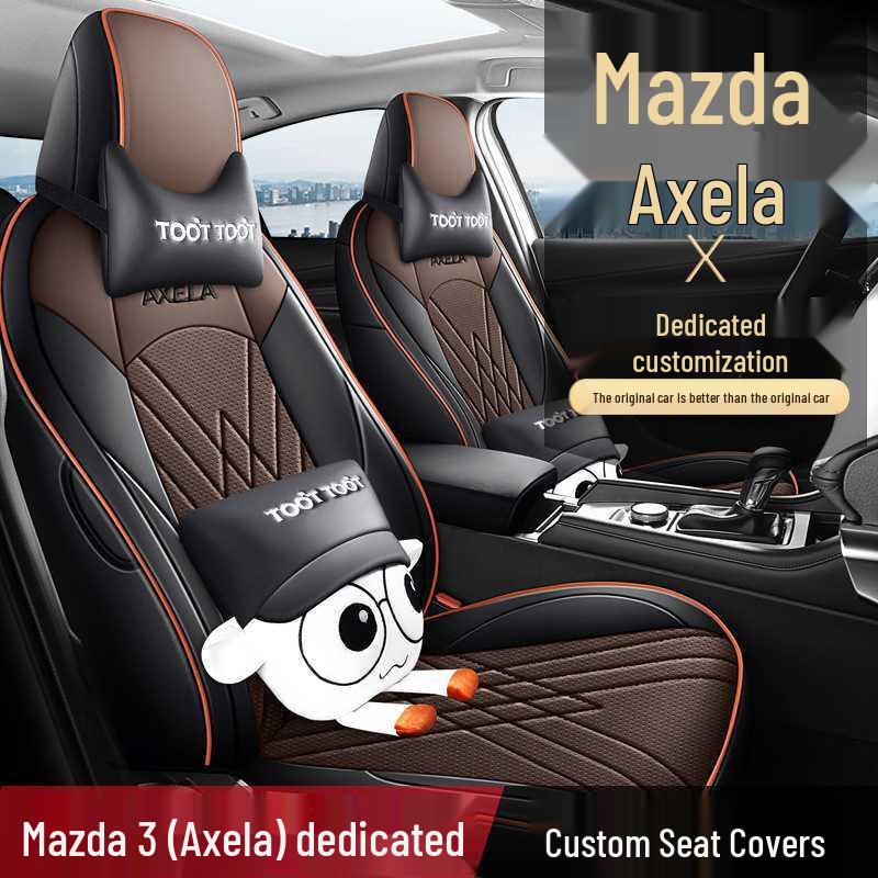 Mazda Angkesaila Five-Seater Cartoon Leather Car Seat Covers for All Seasons