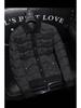 Winter 2025 Korean Style Slim Fit Men's Dark Floral Lapel Down Jacket Coat