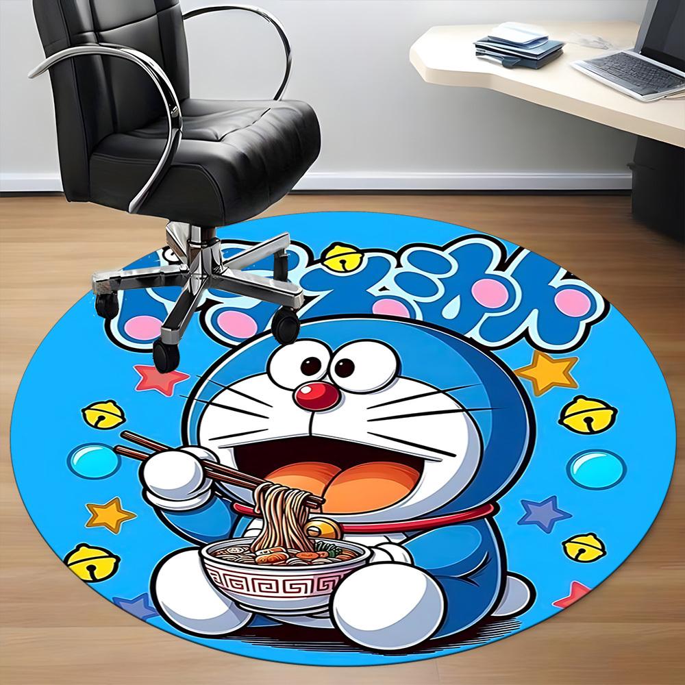 1pcDoraemon Noodles Office Round Area Rug, Indoor Mat Suitable For Office,Bedroom Living Room Home Decor, Room Deco A0928141