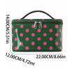 Polka Dots Travel Make-up Bag with Compartments – Coated Cosmetic Bag for Women, Waterproof, Portable, Flat-Folding Toiletry Bag