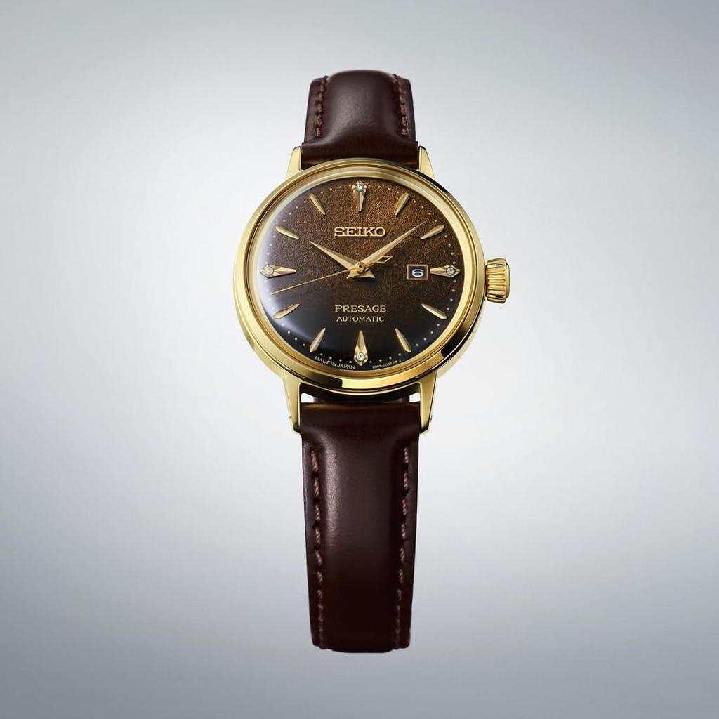 Seiko Presage Cocktail Time 30mm SRRW008 Women's Watch, Brown,