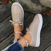 Damen Schnür-Sneakers für Erwachsene Hollow Low Atmungsaktiver Absatz Neue Mode Damenschuhe Einfarbig Herbst Frau Vulkanisierte Schuhe