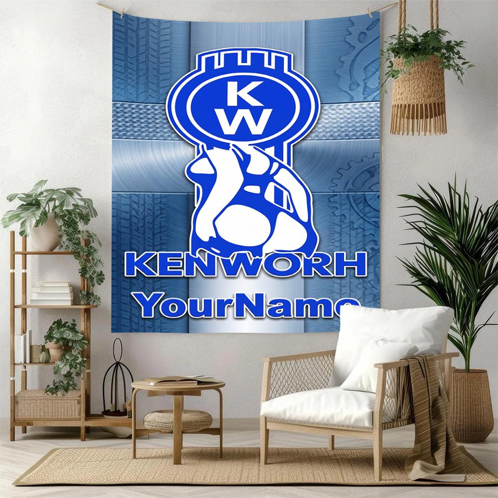 Kw Heavy Trucks Custom Your Name Wall Decor Tapestry Art For Pet Memorial Birthdaywedding Party Backdrop Family Gift