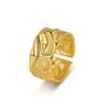 BF CLUB 925 Sterling Rings for Women Fashion Geometric Handmade Irregular Gold Wide Ring Party Christmas Gift