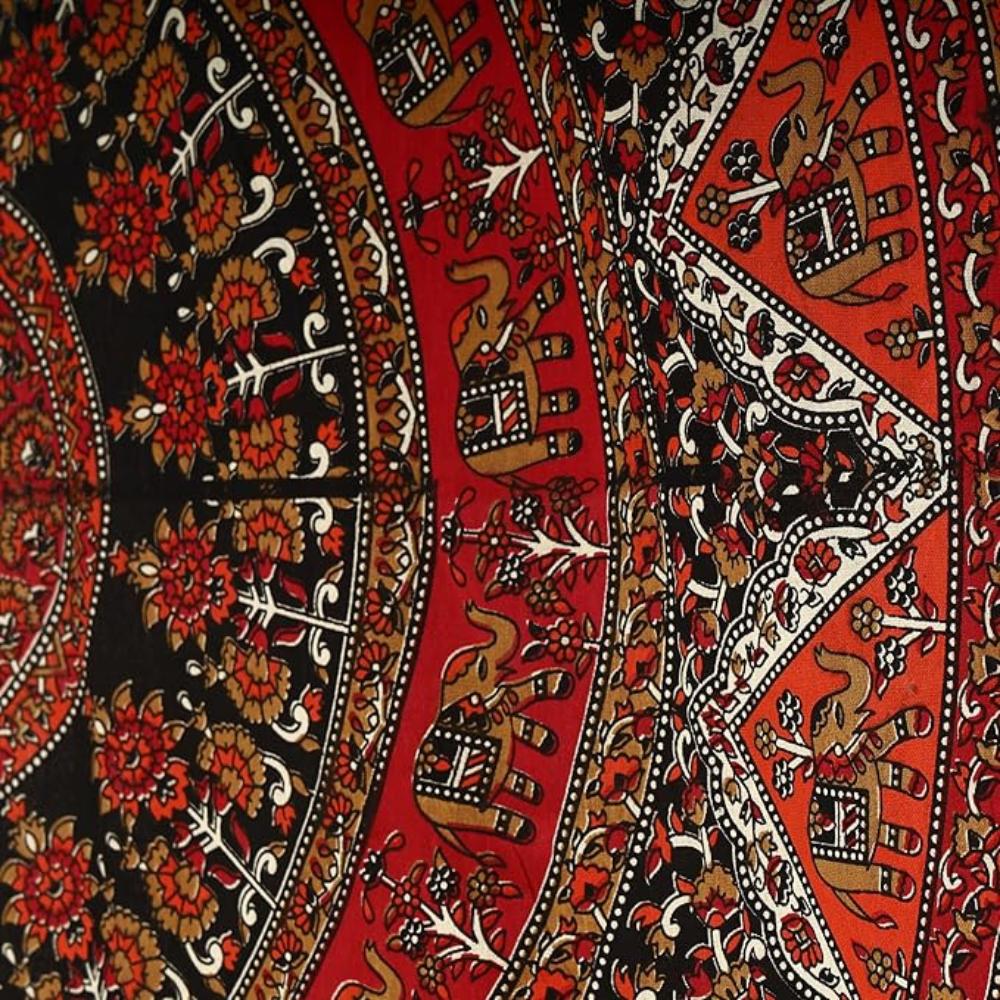 BLESS INTERNATIONAL Beautiful Indian Bohemian Psychedelic Hippie Tree of Life Window Curtain Panels for Bedroom, Living, Balcony (Classic Elephant)