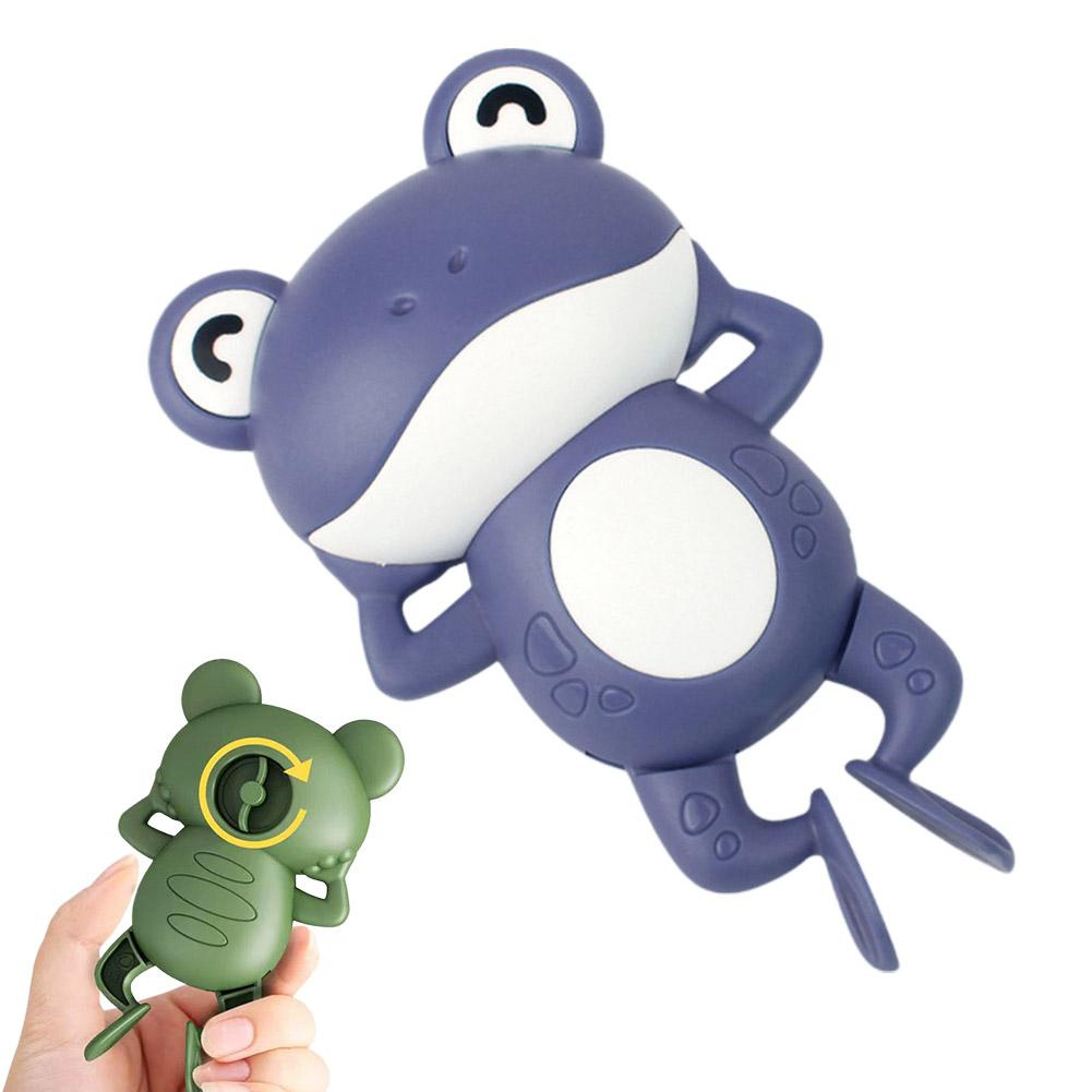 Clockwork Swimming Frog Bath Toy Cute Wind Up Floating Frog Water Toy for Kids Shower Games Bathtub Bathroom Toys Gift