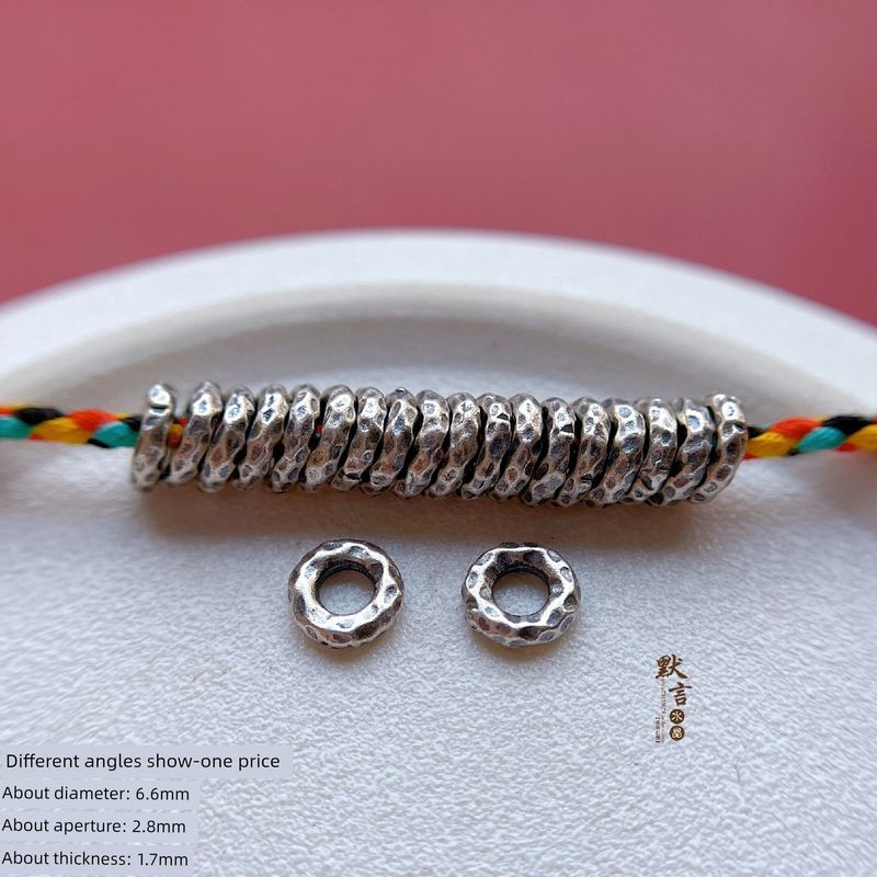 

Pure Silver 999 Sterling Silver Jewelry Accessories Carved Plate Wrapping Silver Hoop Spacer Beads Spacer Gasket Closed Ring DIY Crafts Ornament Y481 [foot Silver]]
