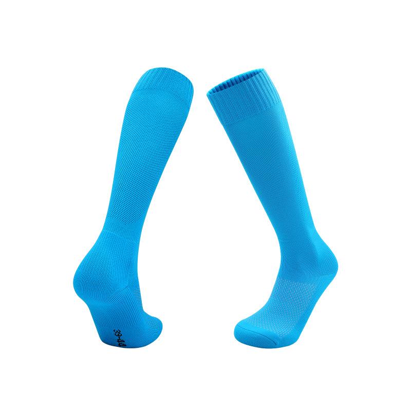 Non-Slip Breathable Football Socks - Solid Color, Sweat-Wicking, Adult Long Sports Socks