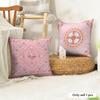 Pink Retro Flowers Cushion Cover Natural Linen Organic Fabric DoubleSided Printing Couch Pillow Covers Home Decor