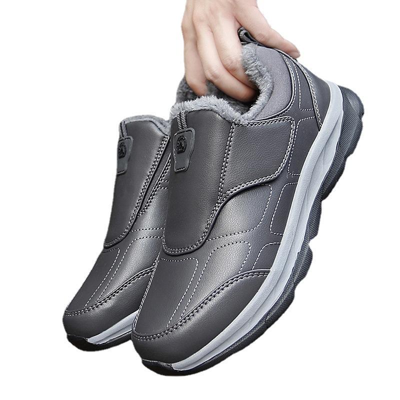 Spring non-slip soft-soled sports and leisure shoes, grandpa shoes, warm and velvet cotton shoes