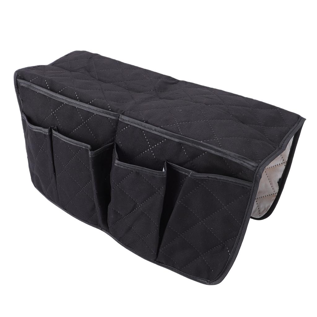 Sofa Arm Organizer 14 Pockets Multifunctional Peach Skin Fabric Couch Armchair Bedside Storage Pocket