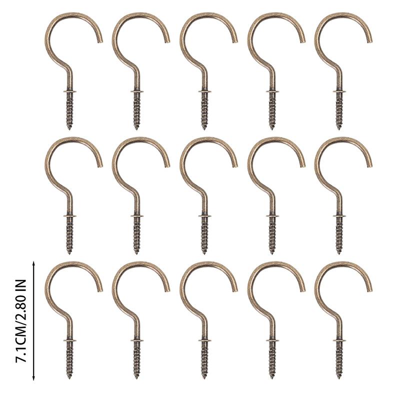 50/5 pz Ganci a Vite Grandi Appendini in Ferro Ganci a Parete Tappi a Vite Metallici per Piante Ghirlande Luci a Filo Rastrelliere a Parete per Soffitto
