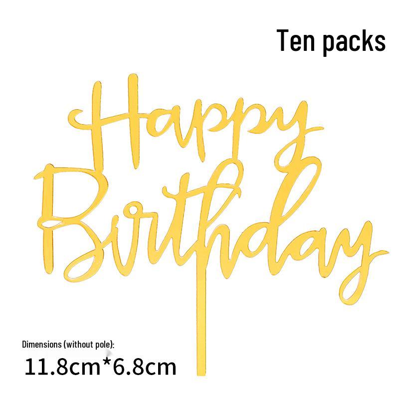 50-Pack Acrylic 'Happy Birthday' Cake Toppers - Popular Party Decorations with Free Shipping