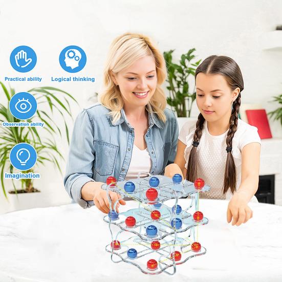 3D šachová desková hra Trénink logického myšlení 2 hráči Děti Dospělí Vzdělávací Průhledná 3D šachovnice Hračka Batolata Kluci Dívky Sváteční dárek