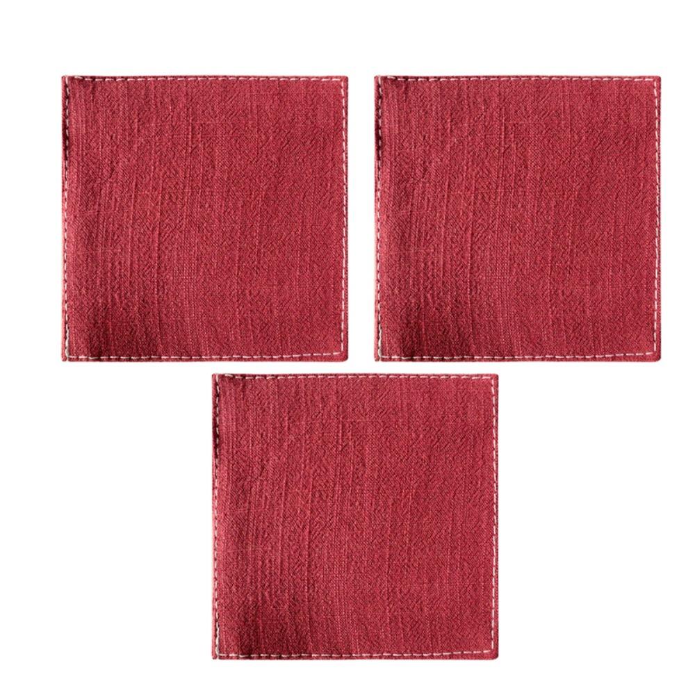 

3Pcs Creative Fabric Coaster Tea Towel Cotton Insulation Pad Home Accessories Mug Pad Tea красный