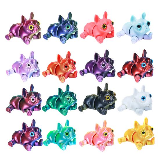3D Printed French Bulldog Articulated Dog with Movable Joints Flexible Puppy Fidget Toy Desktop Pet for Home Office Stress Relief