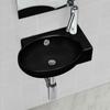 Day and Night - Day and Night Round Ceramic Washbasin with Black Tap/Drain Hole
