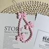 1Pc 3D Bowknot Phone Chain Acrylic Beaded Mobile Phone Pendant For Women Anti-Lost Phone Chain Hanging Jewelry Sweet Accessories