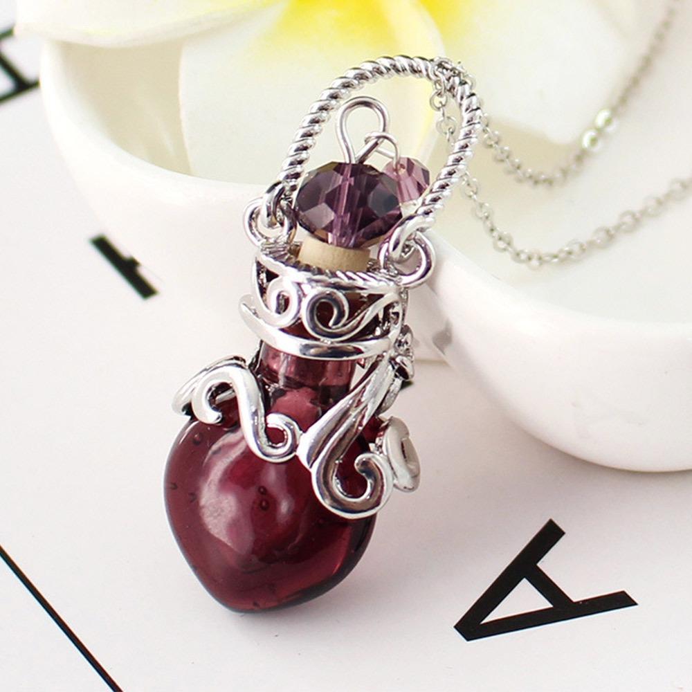 Heart Shape Perfume Vial Necklace Glass Vial Perfume Bottle Necklaces Wishing Bottle Pendant Gift