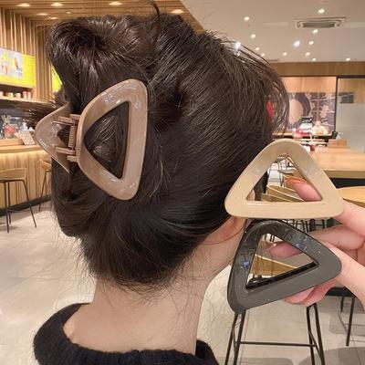 Women Exquisite Version Triangle Plastic Hair Claws Lady Trendy Side Shark Clips Girls Korean Hair Accessories