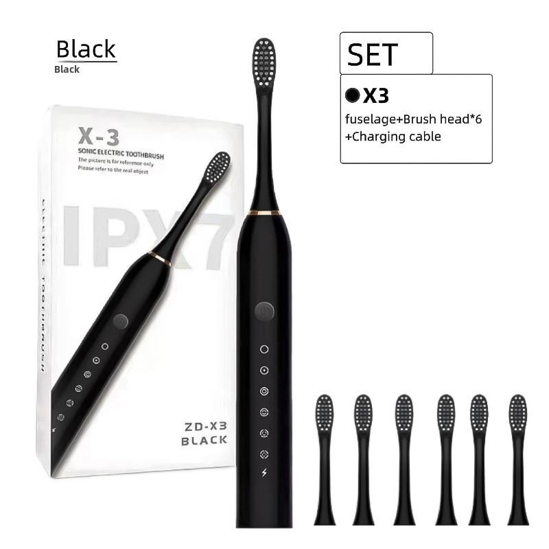 Electric Toothbrush, Rechargeable Model, Universal Soft Bristle Brush for Adults and Children, Portable Travel Set for Home Use, Toothbrush.