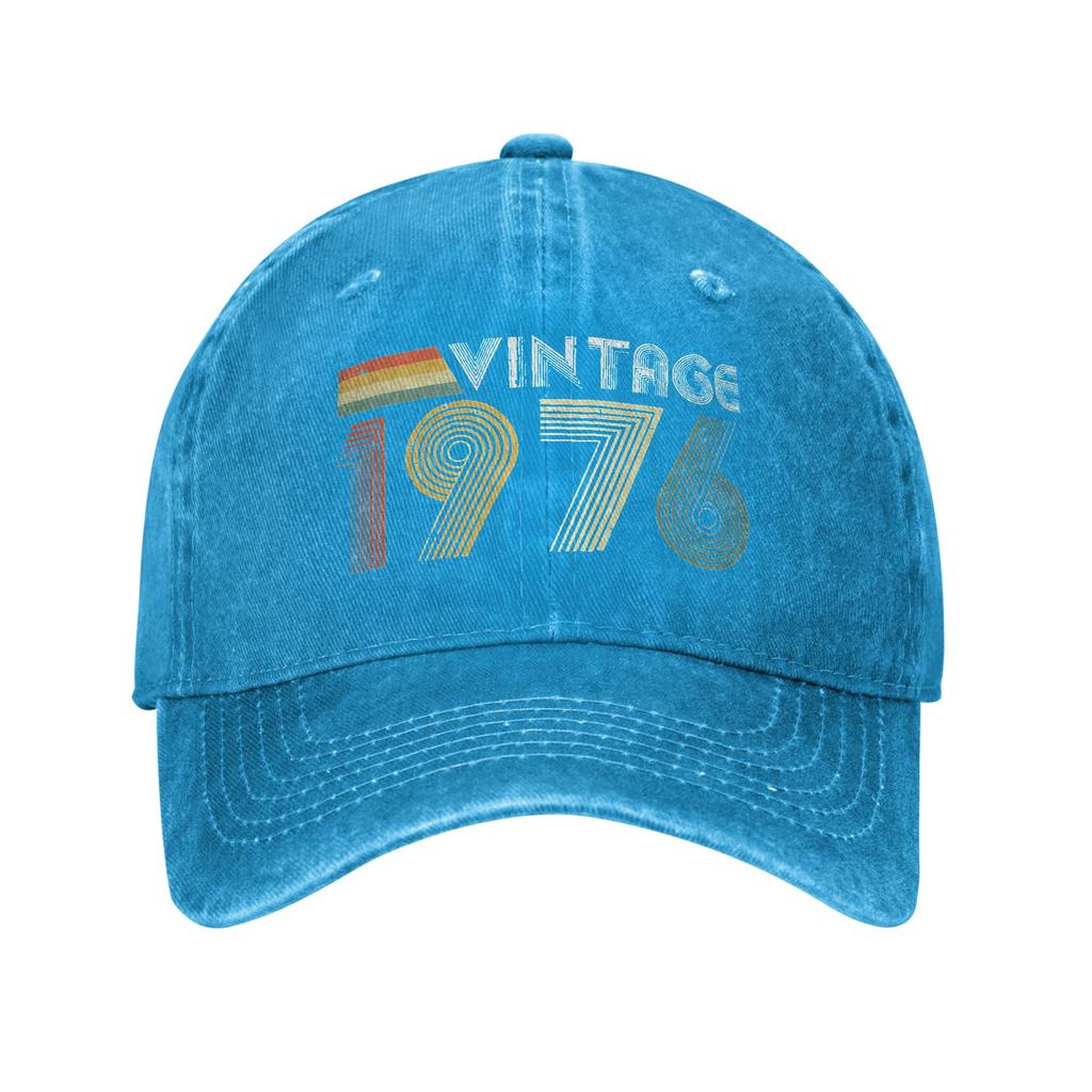 Vintage 1976, 50th Birthday Gift Washed Baseball Cap Street Style Sun Trucker Hat Summer Couple Women Tennis Skate Baseball Caps