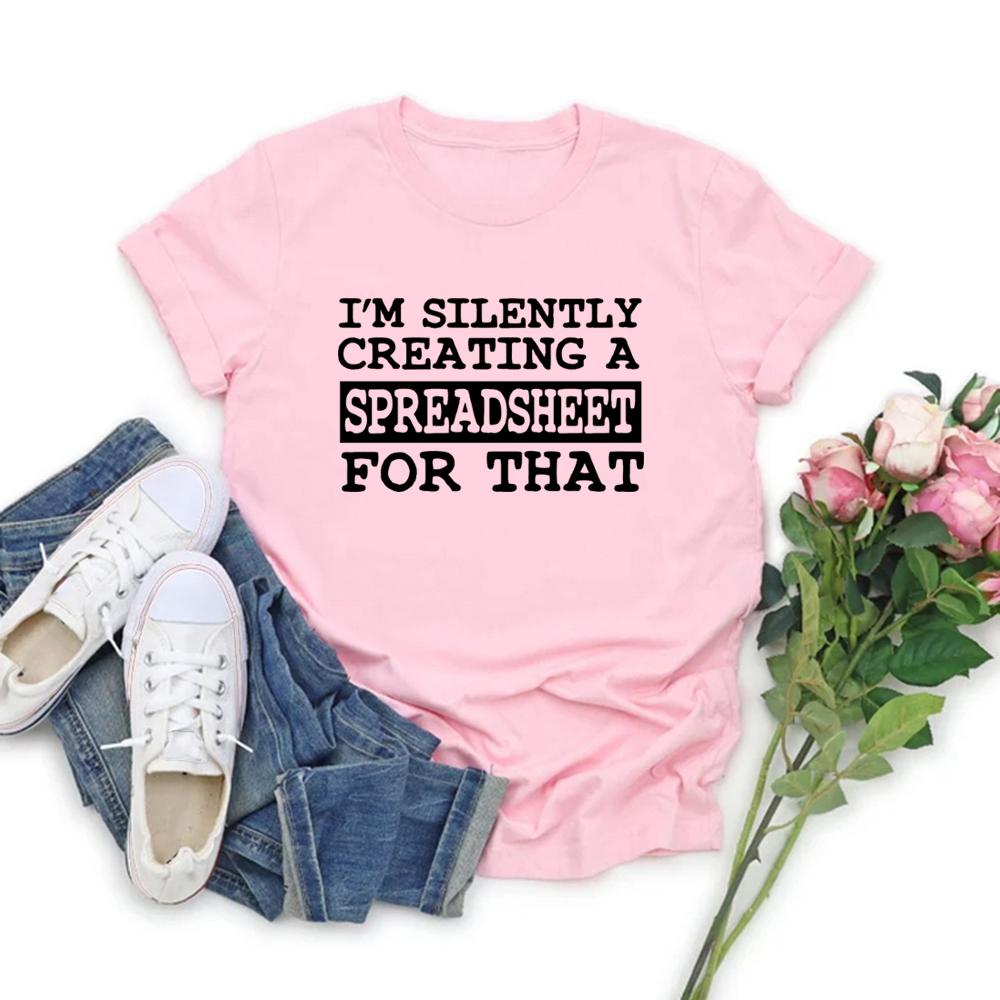 Creating Spreadsheet for That TShirt Data Analyst Tshirt Office Worker Tee Women Graphic T Shirts Short Sleeve Casual Tops