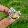 Natural Bumble Bee Jasper Multi Stone Adjustable Ring 925 Silver For Girls