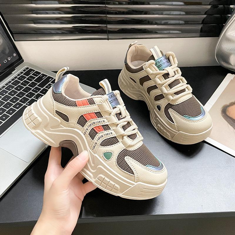 

High-value dad shoes women s 2024 new autumn shoes show small thick soles and increase height women s shoes versatile casual sports shoes 35 белый