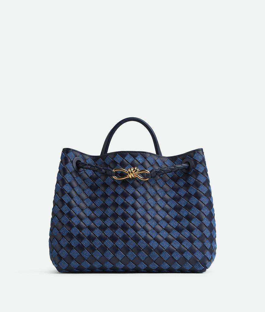 Denim Woven Knotted Buckle Cowhide Rhombus Shoulder Handbag Versatile King