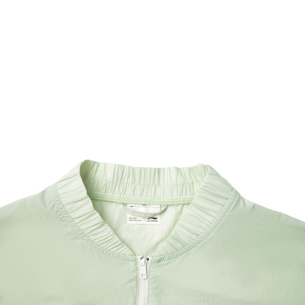 Li Ning Sports Lifestyle Series Solid Color Letter Baseball Collar Loose Ice Silk Cool Comfortable Casual Sun Protection Clothing Women tops AFDV942-2