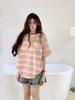 Cloud Color Short-sleeved T-shirt Women Summer Printing Loose Color Collision O-neck Versatile Tees Korean Women